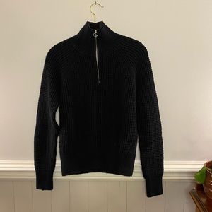 Roots half zip-up pullover sweater knit
